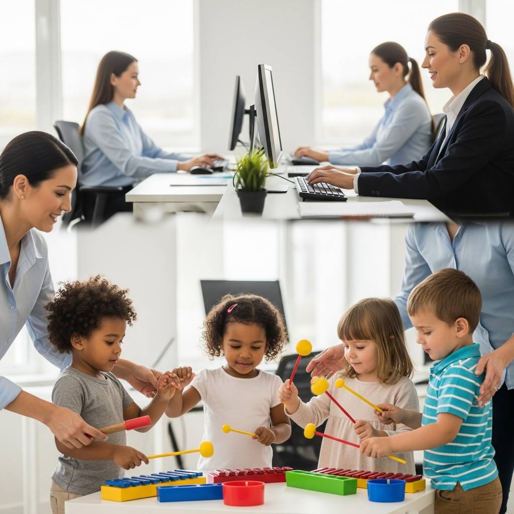 社内託児所のリトミックがもたらす子どもの成長と親の働きやすさの関係