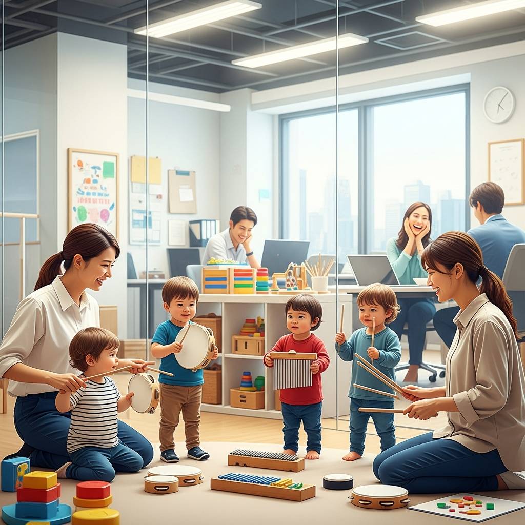 ママパパの負担を軽減する社内託児所のリトミックプログラム最新情報